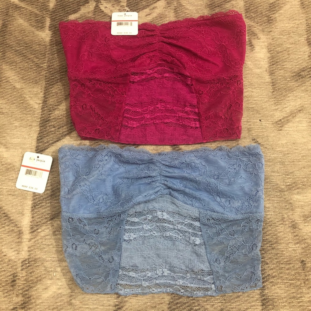 Free People set tube top bralettes XS New